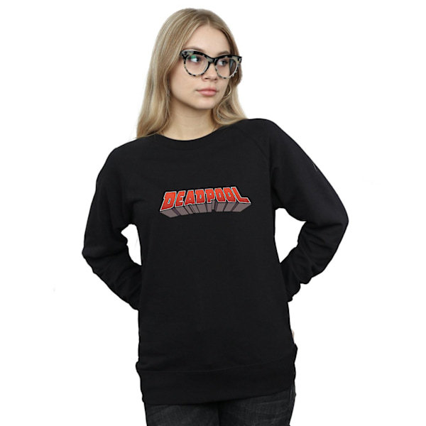 Marvel Dam/Kvinnor Deadpool Text Logo Sweatshirt L Svart Black L