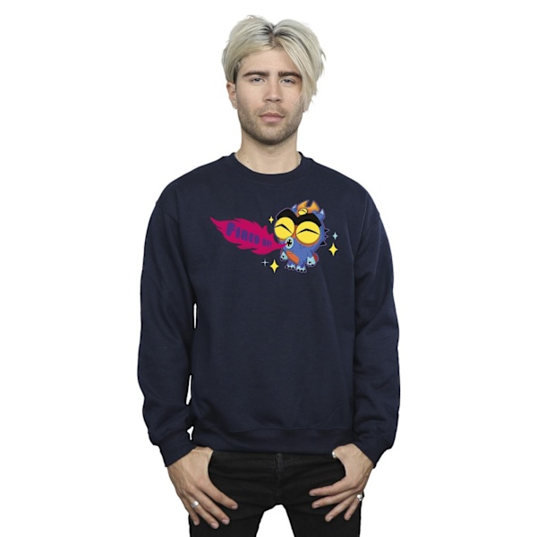 Disney Herr Big Hero 6 Baymax Fred Fired Up Sweatshirt M Marinblå B Navy Blue M