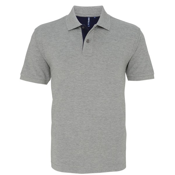 Asquith & Fox Herr Classic Fit Contrast Polo Shirt L Heather/ N Heather/ Navy L