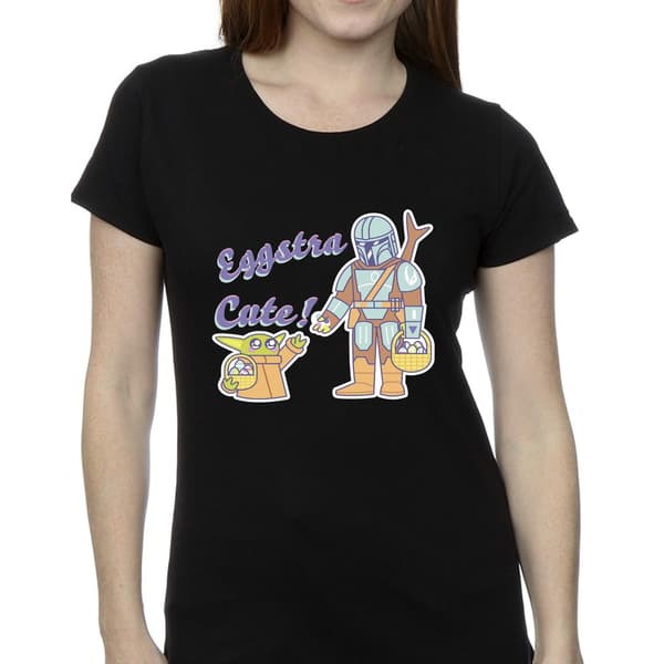 Star Wars Dam/Dam The Mandalorian Eggstra Cute Grogu Bomull Black XXL