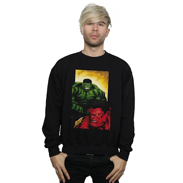 Marvel Herr Röd Hulk Vs Grön Hulk Sweatshirt 4XL Svart Black 4XL