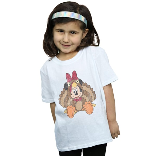 Disney Girls Minnie Mouse Thanksgiving Turkey Costume Bomull T-Shirt 9-11 År Vit White 9-11 Years