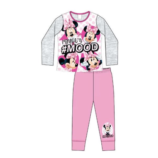 Disney Mickey & Friends Girls Mood Top And Bottoms Pyjama Set 7 Pink/Grey 7-8 Years