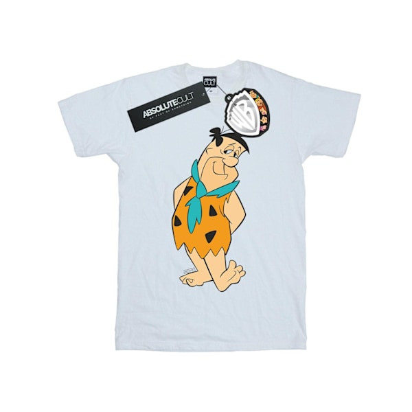 The Flintstones Dam/Damer Fred Flintstone Kick Bomull Pojkvän T-Shirt White 4XL