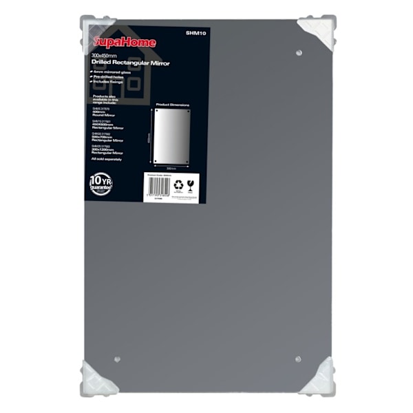 SupaHome Borrad Rektangulär Spegel 30 x 45cm Grå Grey 30 x 45cm