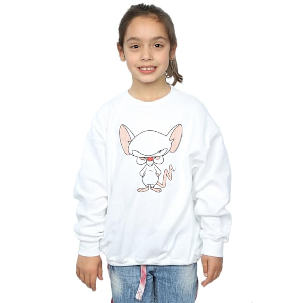 Animaniacs Girls The Brain Classic Pose Sweatshirt 5-6 år Vit White 5-6 Years