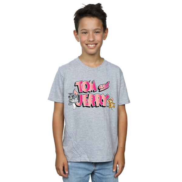 Tom och Jerry Pojkar Gradient Logo T-shirt 9-11 år Sports Grey Sports Grey 9-11 Years