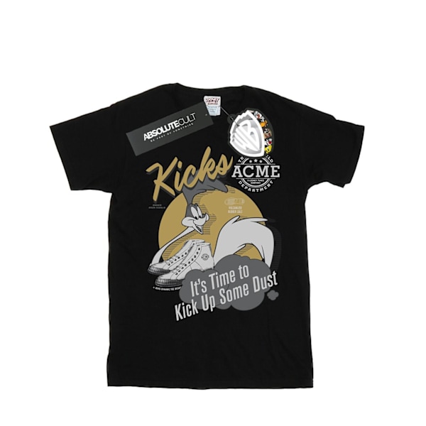 Looney Tunes Dam/Damer Road Runner Kicks Bomull Boyfriend T-shirt Black M