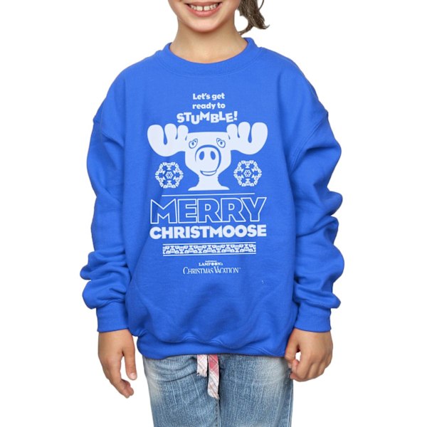 National Lampoon's Christmas Vacation Girls Merry Christmoose S Royal Blue 12-13 Years