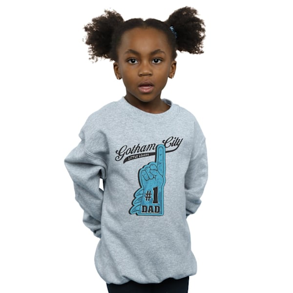 DC Comics Girls Batman Number One Dad Sweatshirt 5-6 år Sport Sports Grey 5-6 Years