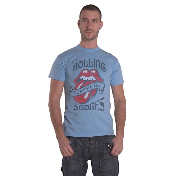 The Rolling Stones Unisex Adult ´82 Tour T-Shirt S Stone Blue Stone Blue S