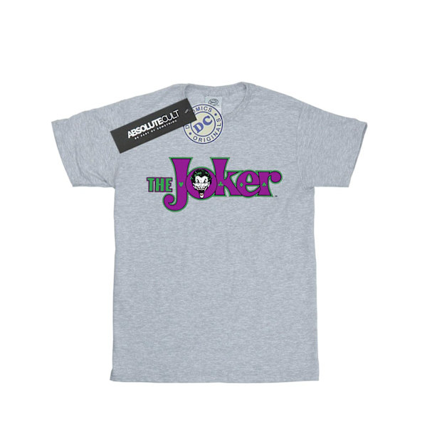 DC Comics Girls The Joker Text Logo Bomull T-shirt 7-8 år Sp Sports Grey 7-8 Years