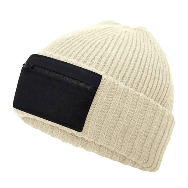 Beechfield Unisex Vuxen Zip Patch Mössa One Size Sand/Svart Sand/Black One Size