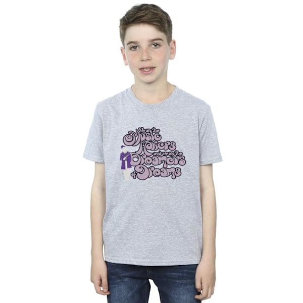 Willy Wonka Boys Dreamers Text T-Shirt 9-11 år Sports Grey Sports Grey 9-11 Years