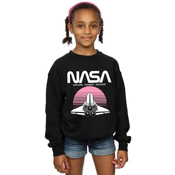 NASA Girls Space Shuttle Sunset Sweatshirt 12-13 år Svart Black 12-13 Years