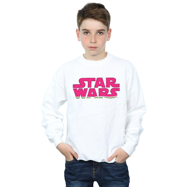 Star Wars Boys Watermelon Logo Sweatshirt 5-6 år Vit White 5-6 Years