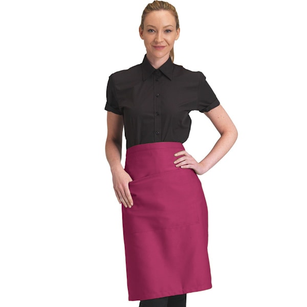 Dennys Unisex Catering Midjeförkläde med Ficka (2-pack) Claret One Size