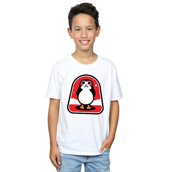 Star Wars Boys The Last Jedi Porgs Badge T-Shirt 7-8 år Vit White 7-8 Years