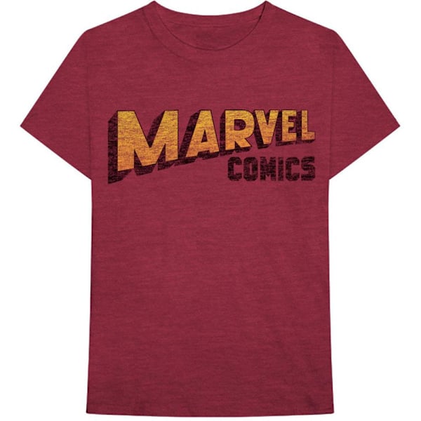 Marvel Comics Unisex Vuxen Warped Logo Bomull T-shirt M Maroon Maroon M