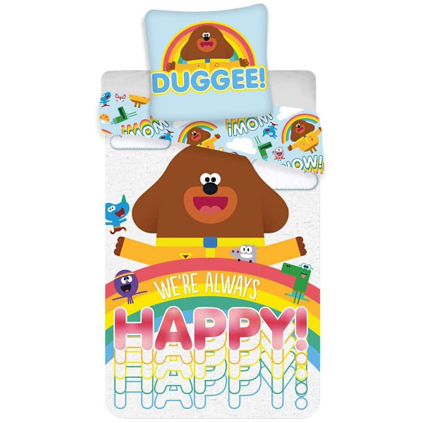 Hey Duggee Happy Påslakan Set Enkelsäng Flerfärgad Multicoloured Single
