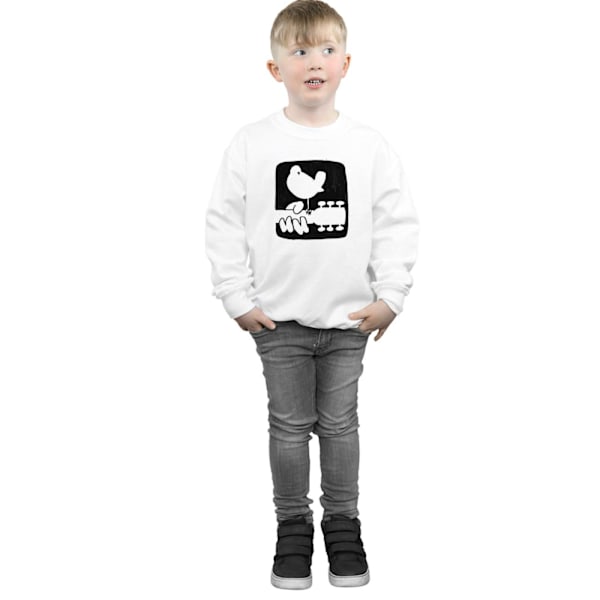 Woodstock Boys Guitar Logo Sweatshirt 9-11 år Vit White 9-11 Years