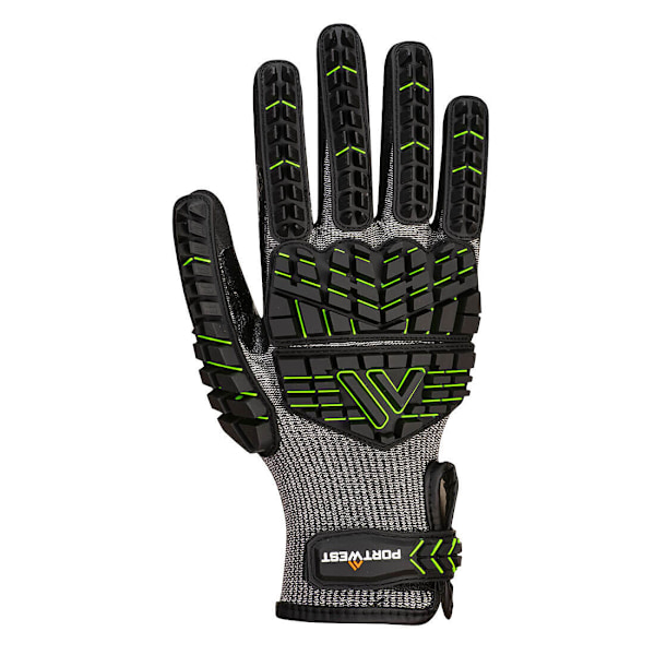 Portwest Unisex Vuxen A755 VHR15 Stötsäker Nitrilgrepp Black/Green XS