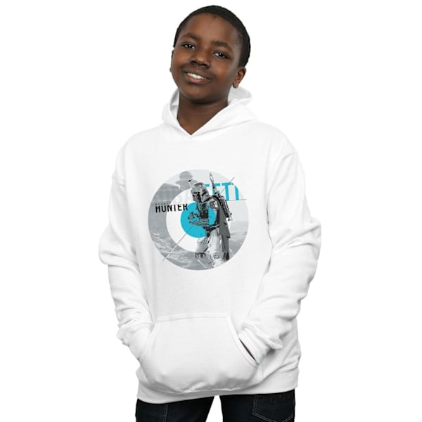 Star Wars Boys Boba Fett Bounty Hunter Circle Hoodie 7-8 år White 7-8 Years