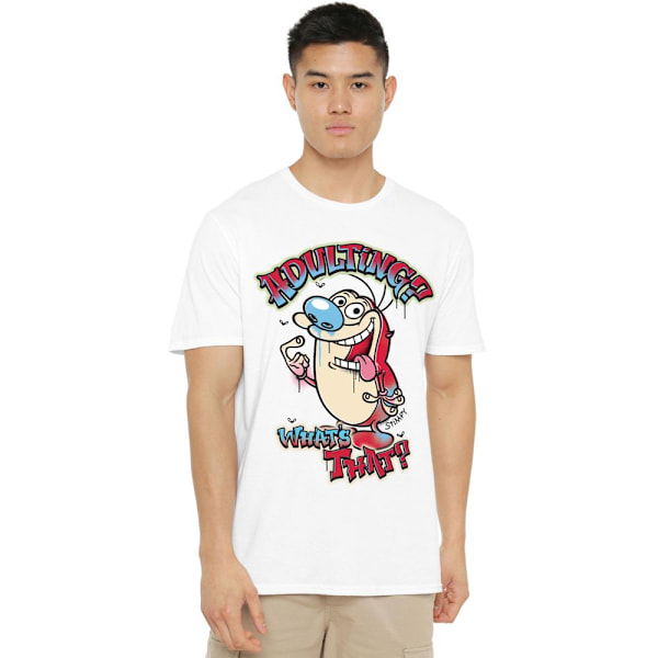 Ren & Stimpy Herr Adulting Whats That? T-Shirt 4XL Vit White 4XL