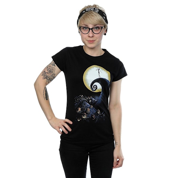 Nightmare Before Christmas Dam T-shirt i bomull för kvinnor/damer Black S