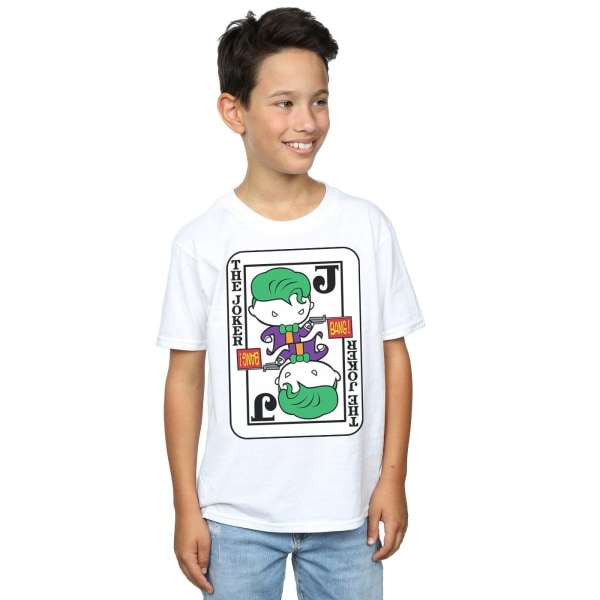 DC Comics Boys Chibi Joker Playing Card T-Shirt 7-8 år Vit White 7-8 Years