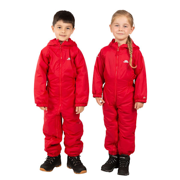 Trespass Kids Unisex Dripdrop Vadderad Vattentät Regnställ 3/4 Y Signal Red 3/4 Years