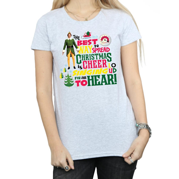 Elf Dam/Dam Julstämning Bomull T-shirt L Sports Grey Sports Grey L