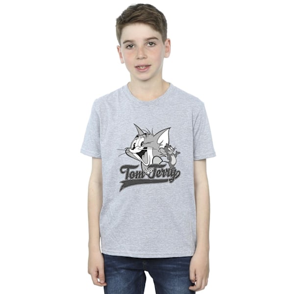 Tom och Jerry Pojkar Gråskala Kvadratisk T-shirt 9-11 År Sport G Sports Grey 9-11 Years