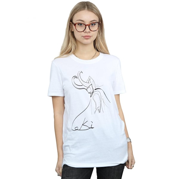 Marvel Dam/Damer Loki Lines Bomull Boyfriend T-shirt 4XL Vit White 4XL