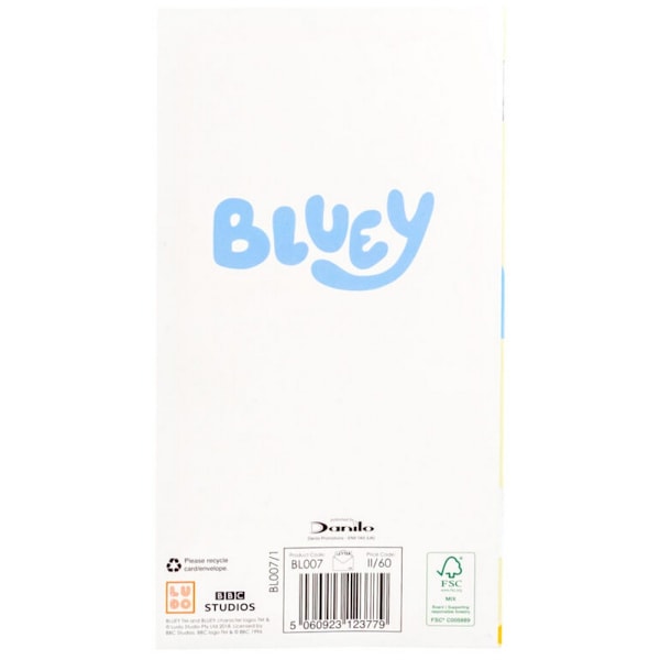 Bluey Let's Have Fun Födelsedagskort En Storlek Flerfärgad Multicoloured One Size