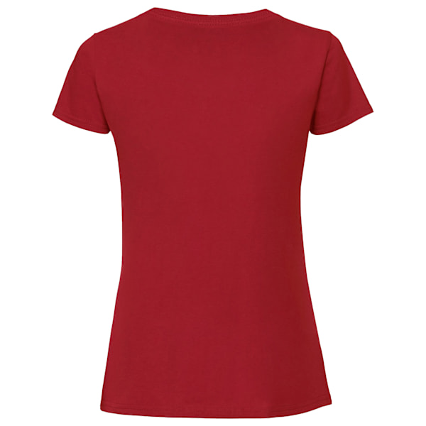 Fruit Of The Loom Dam T-shirt i Ringspun Premium, Damstorlek Red S UK