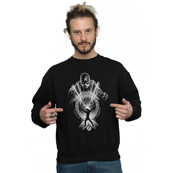 Marvel Herr Captain America Cirkel Sweatshirt M Svart Black M