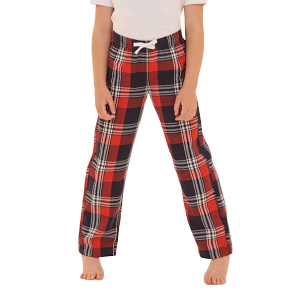 SF Minni Barn/Barn Tartan Lounge Byxor 7-8 År Röd/Marinblå Red/Navy 7-8 Years