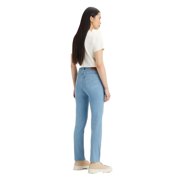 Levis Dam/Dam 724 Rio Fate Läderlapp Rak Ben Hög Denim 30R