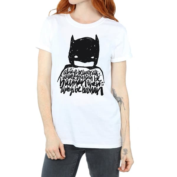 DC Comics Dam/Dam Batman Always Be Yourself Bomulls Boyfri White XXL