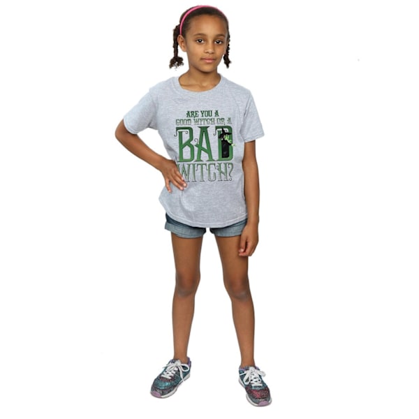 Trollkarlen från Oz flickor goda häxan onda häxan bomull T-shirt 12-1 Sports Grey 12-13 Years