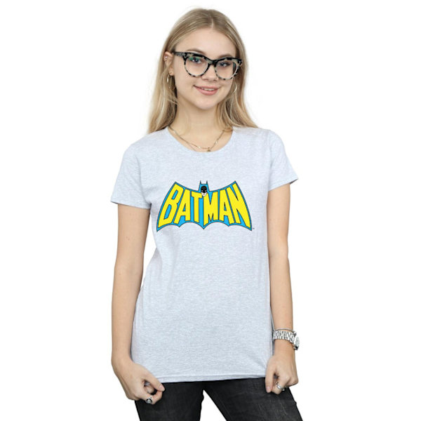 DC Comics Dam/Kvinnor Batman Retro Logo Bomull T-shirt XL Spo Sports Grey XL