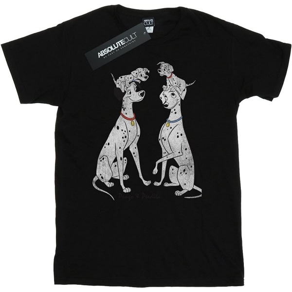 101 Dalmatiner Herr Pongo och Perdita bomull T-shirt XL Svart Black XL
