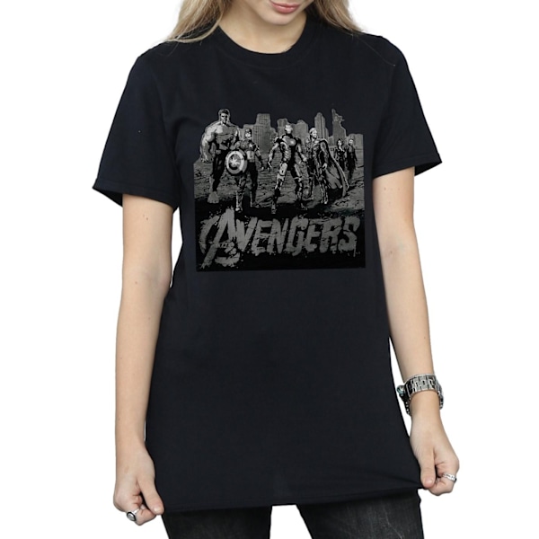 Marvel Womens/Ladies Avengers Mono Team Art Cotton Boyfriend T-shirt Black S