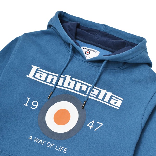 Lambretta Herr AW24 Target Hoodie XXL Mörkblå Dark Blue XXL