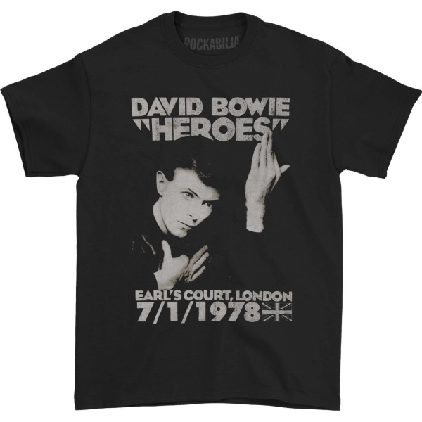 David Bowie Unisex Adult Heroes Earls Court T-shirt L Svart Black L