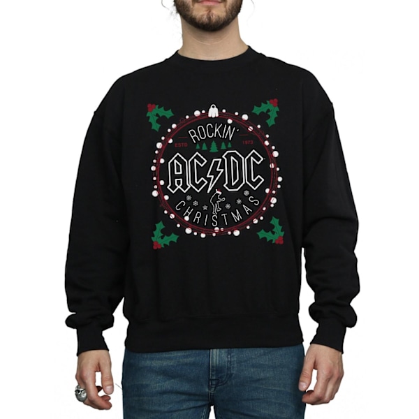 AC/DC Herr Jul Cirkel Sweatshirt M Svart Black M