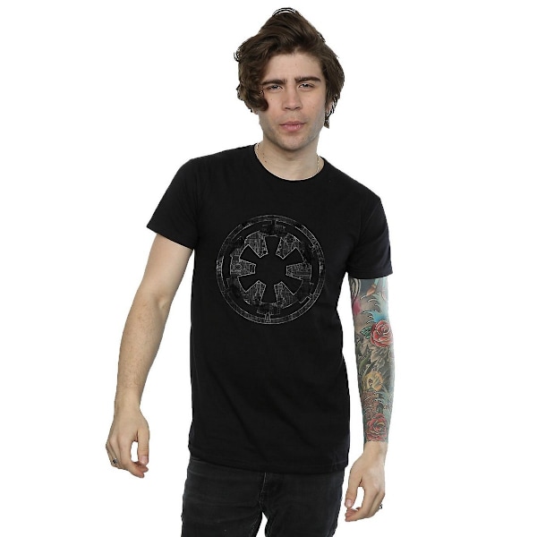 Star Wars: Rogue One T-shirt i bomull med motiv av Galactic Empire Plans för män Black M