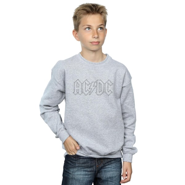 AC/DC Boys Black Outline Logo Sweatshirt 7-8 år Sports Grey Sports Grey 7-8 Years