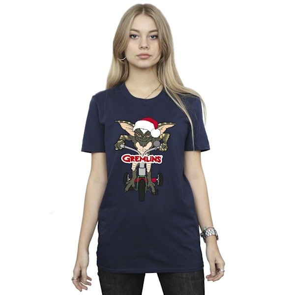 Gremlins Dam/Damcykel Logo Bomull Boyfriend T-shirt S Marinblå Navy Blue S